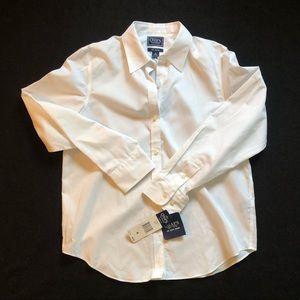 Chaps Classic No Iron Button Down White Shirt